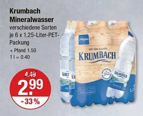 Krumbach Mineralwasser 6 x 1,25-Liter-PET-Packung