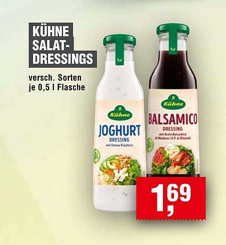 KÜHNE SALAT-DRESSINGS - versch. Sorten je 0,5 l Flasche