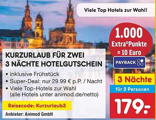 Kurzurlaub für zwei – 3 Nächte Hotelgutschein
