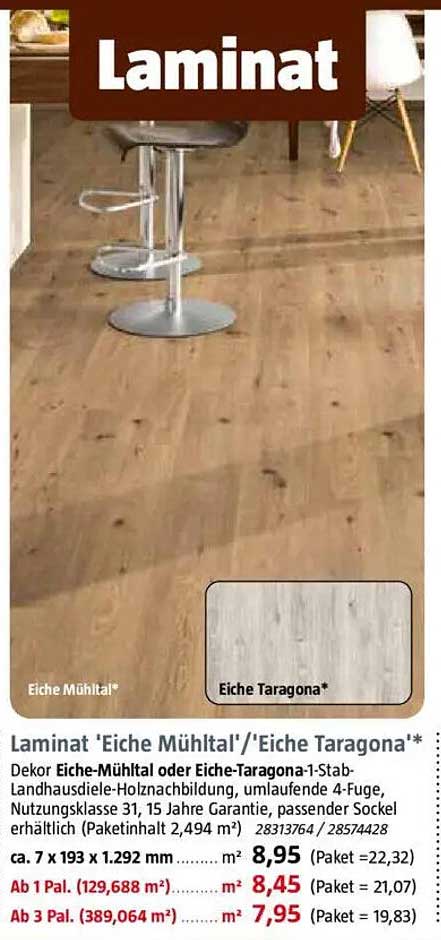 Laminat 'Eiche Mühltal' / 'Eiche Taragona'