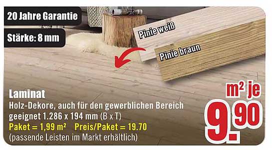 Laminat Holz-Dekore mit 20 Jahren Garantie