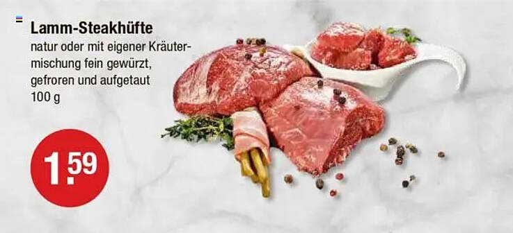 Lamm-Steakhüfte natur oder mit eigener Kräutermischung