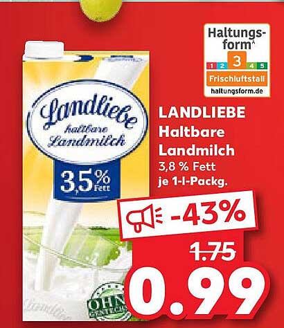 LANDLIEBE Haltbare Landmilch 3,8 % Fett