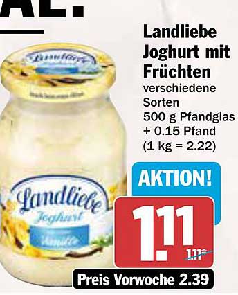 Landliebe Joghurt mit Früchten – verschiedene Sorten