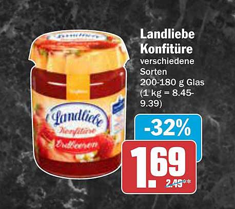 Landliebe Konfitüre verschiedene Sorten 200-180 g Glas