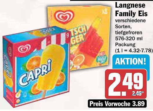 Langnese Family Eis - verschiedene Sorten, tiefgefroren 576-320 ml