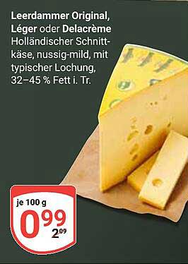 Leerdammer Original, Légé oder Delacrème Holländischer Schnittkäse