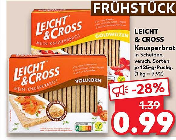 LEICHT & CROSS Knusperbrot in Scheiben, 125 g, verschiedene Sorten