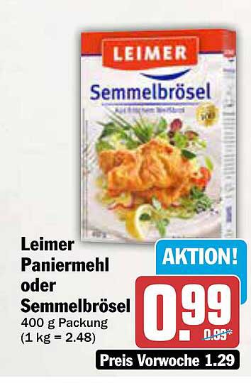 Leimer Paniermehl oder Semmelbrösel 400 g