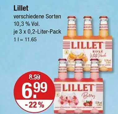 Lillet - verschiedene Sorten 10,3 % Vol je 3 x 0,2-Liter-Pack