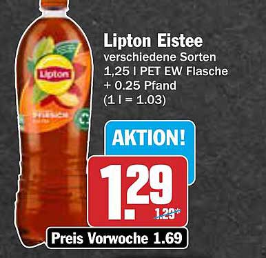 Lipton Eistee verschiedene Sorten 1,25 l PET EW Flasche + 0,25 Pfand