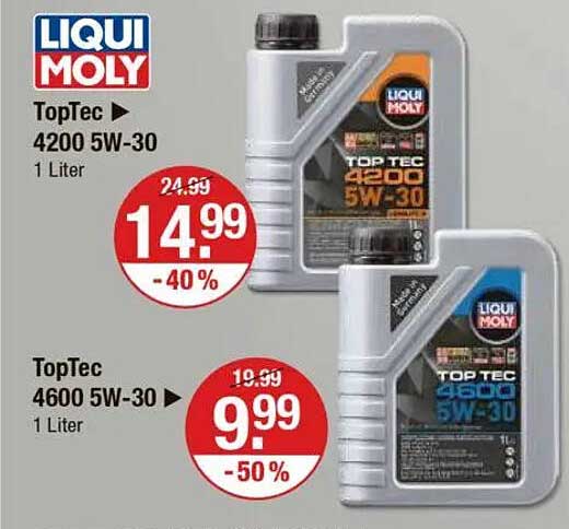 Liqui Moly TopTec 4200 5W-30 und TopTec 4600 5W-30 Motoröl