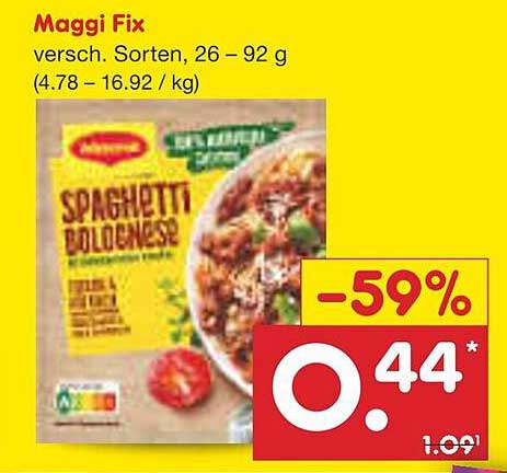 Maggi Fix Spaghetti Bolognese, verschiedene Sorten, 26 - 92 g