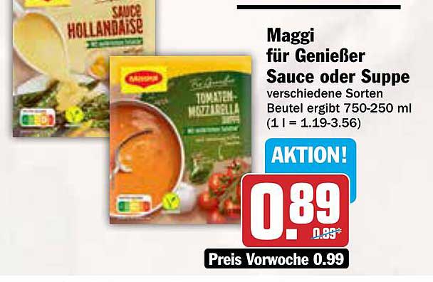Maggi für Genießer Sauce oder Suppe, verschiedene Sorten