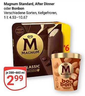 Magnum Standard, After Dinner oder Bonbon - Verschiedene Sorten