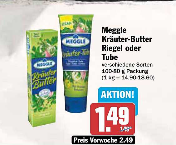 Meggle Kräuter-Butter Riegel oder Tube