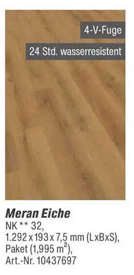 Meran Eiche – 4-V-Fuge, 24 Std. wasserresistent