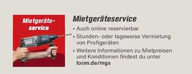 Mietgeräte-Service von toom Baumarkt