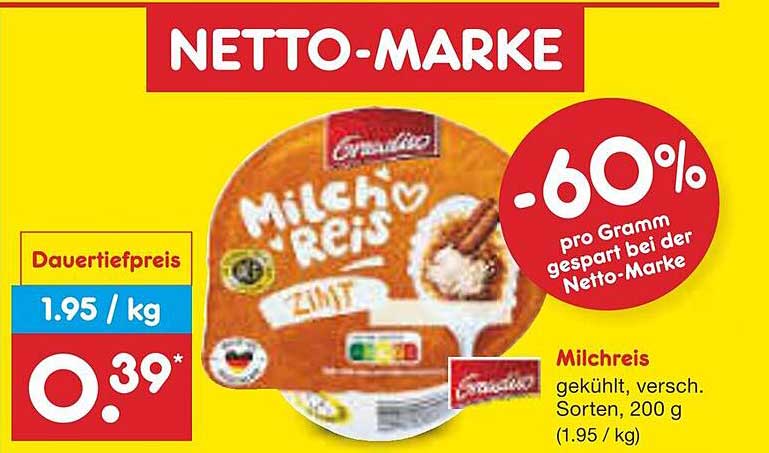 Milchreis Zimt 200 g - Leckerer Genuss zum Schnäppchenpreis!