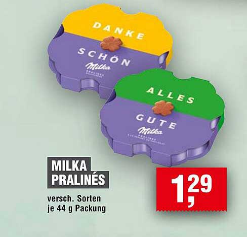 MILKA PRALINÉS - verschiedene Sorten je 44 g Packung