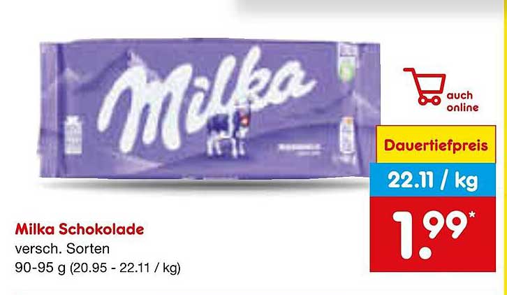 Milka Schokolade verschieden. Sorten 90-95 g