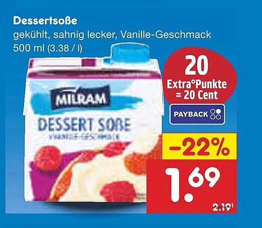 Milram Dessertsoße, vanille, 500 ml