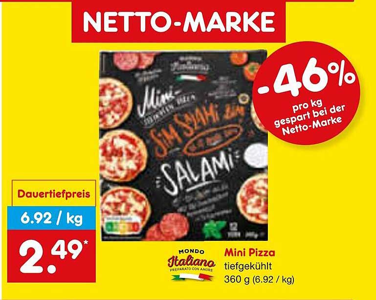 Mini Pizza Salami 360 g - Tiefgekühlt