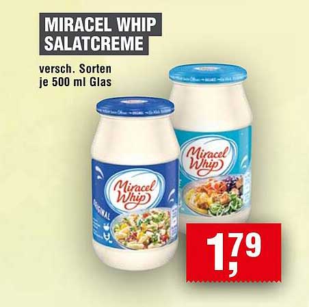 MIRACEL WHIP SALATCREME - verschiedene Sorten je 500 ml Glas