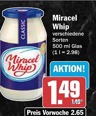 Miracel Whip verschiedene Sorten 500 ml Glas