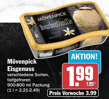 Mövenpick Eisgenuss verschiedene Sorten, tiefgefrozen 900-800 ml