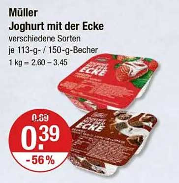 Müller Joghurt mit der Ecke – verschiedene Sorten