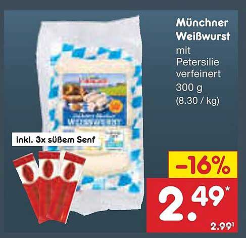 Münchner Weißwurst mit Petersilie verfeinert 300 g
