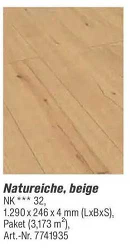 Natureiche, beige