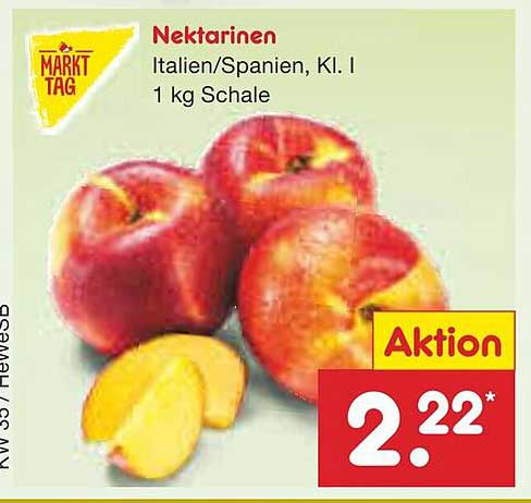 Nektarinen aus Italien/Spanien, Klasse I - 1 kg Schale