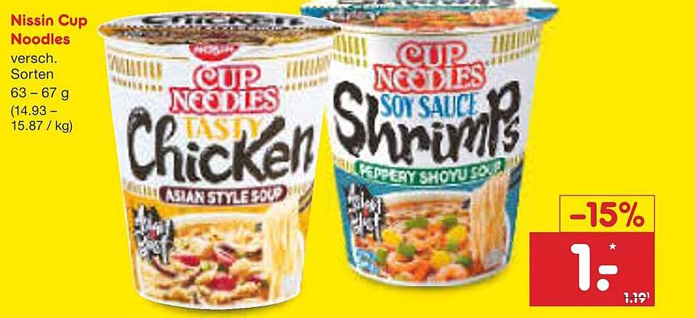 Nissin Cup Noodles - verschiedene Sorten