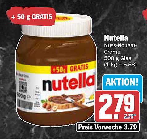 Nutella Nuss-Nougat-Creme 500 g + 50 g GRATIS