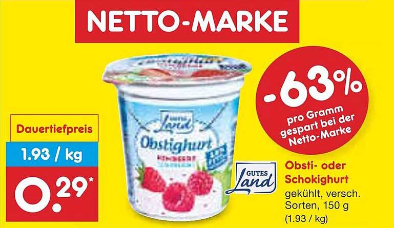 Obst- oder Schokighurt, 150 g