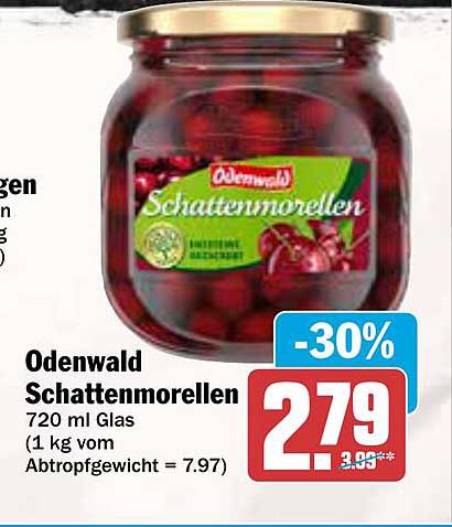 Odenwald Schattenmorellen 720 ml Glas -30%