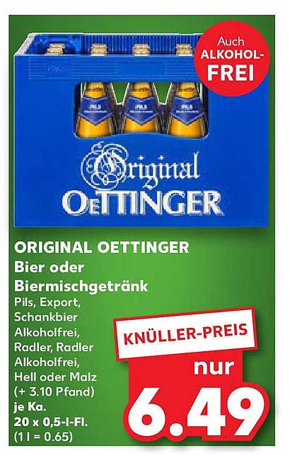 ORIGINAL OETTINGER Bier oder Biermischgetränk