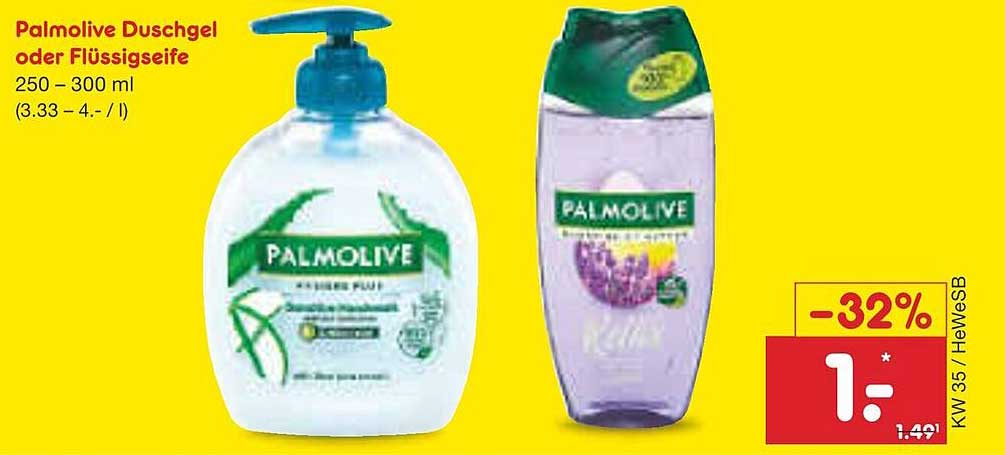Palmolive Duschgel oder Flüssigseife 250 – 300 ml