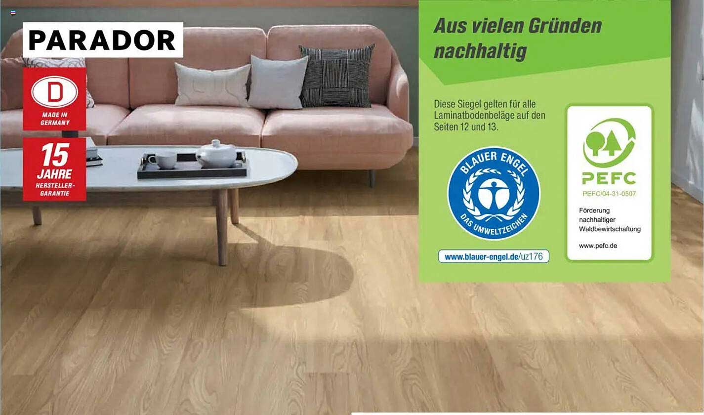 PARADOR Laminatboden – Hochwertiger Bodenbelag mit 15 Jahren Herstellergarantie