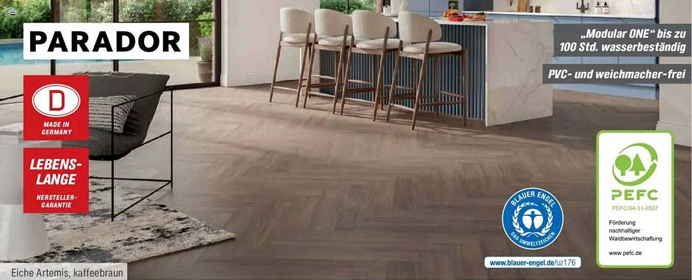 PARADOR Modular ONE Eiche Artemis, kaffeebraun