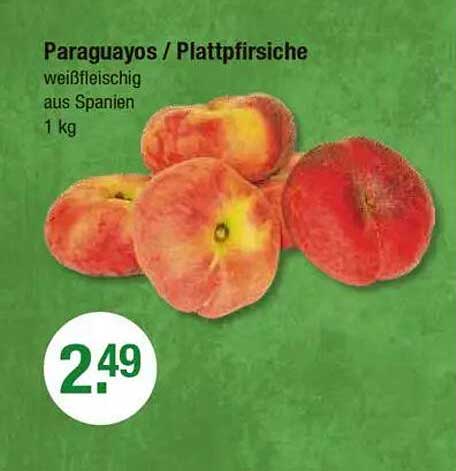Paraguayos / Plattpfirsiche - Weißfleischig aus Spanien, 1 kg