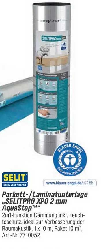 Parkett-/Laminatunterlage „SELITPRO XPO 2 mm AquaStop™“