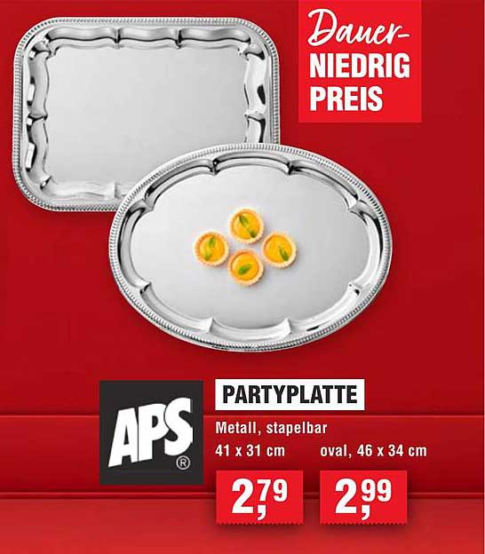 PARTYPLATTE APS – Metall, stapelbar