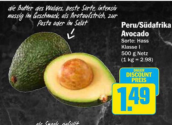 Peru/Südafrika Avocado, Sorte: Hass, 500 g Netz