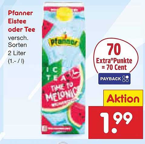 Pfanner Eistee oder Tee 2 Liter - verschiedene Sorten