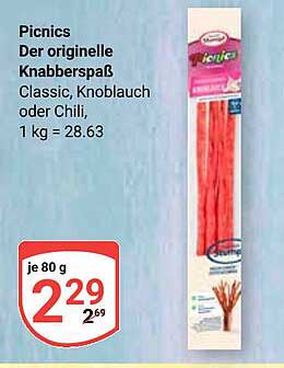 Picnics Der originale Knabberspaß - Classic, Knoblauch oder Chili