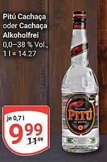 Pitú Cachaça oder Cachaça Alkoholfrei 0,0-38 % Vol.