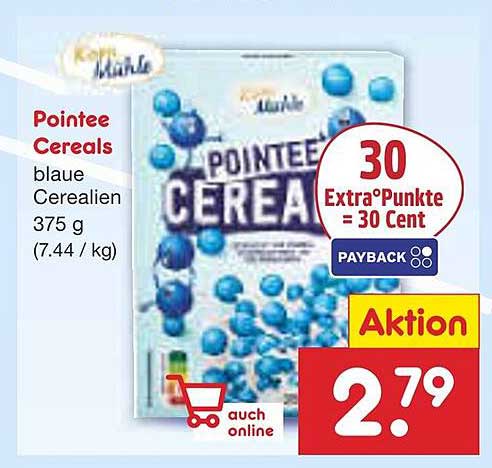 Pointee Cereals - blaue Cerealien 375 g